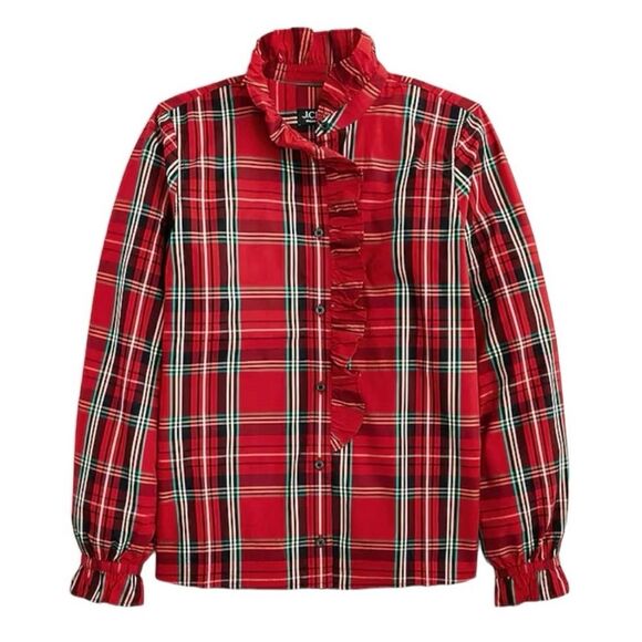 NWT J. Crew Cottage Top In Plaid Cotton Poplin 20‎ - Picture 1 of 5